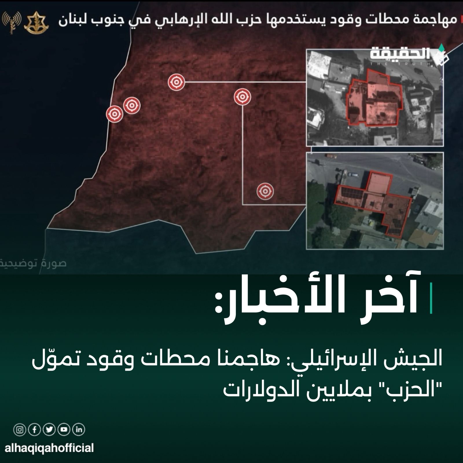 الجيش الإسرائيلي: هاجمنا محطات وقود تموّل "الحزب" بملايين الدولارات