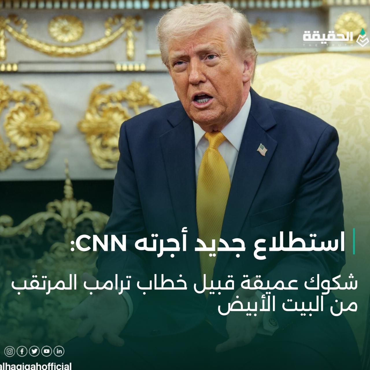 استطلاع جديد أجرته CNN: شكوك عميقة قبيل خطاب ترامب المرتقب من البيت الأبيض