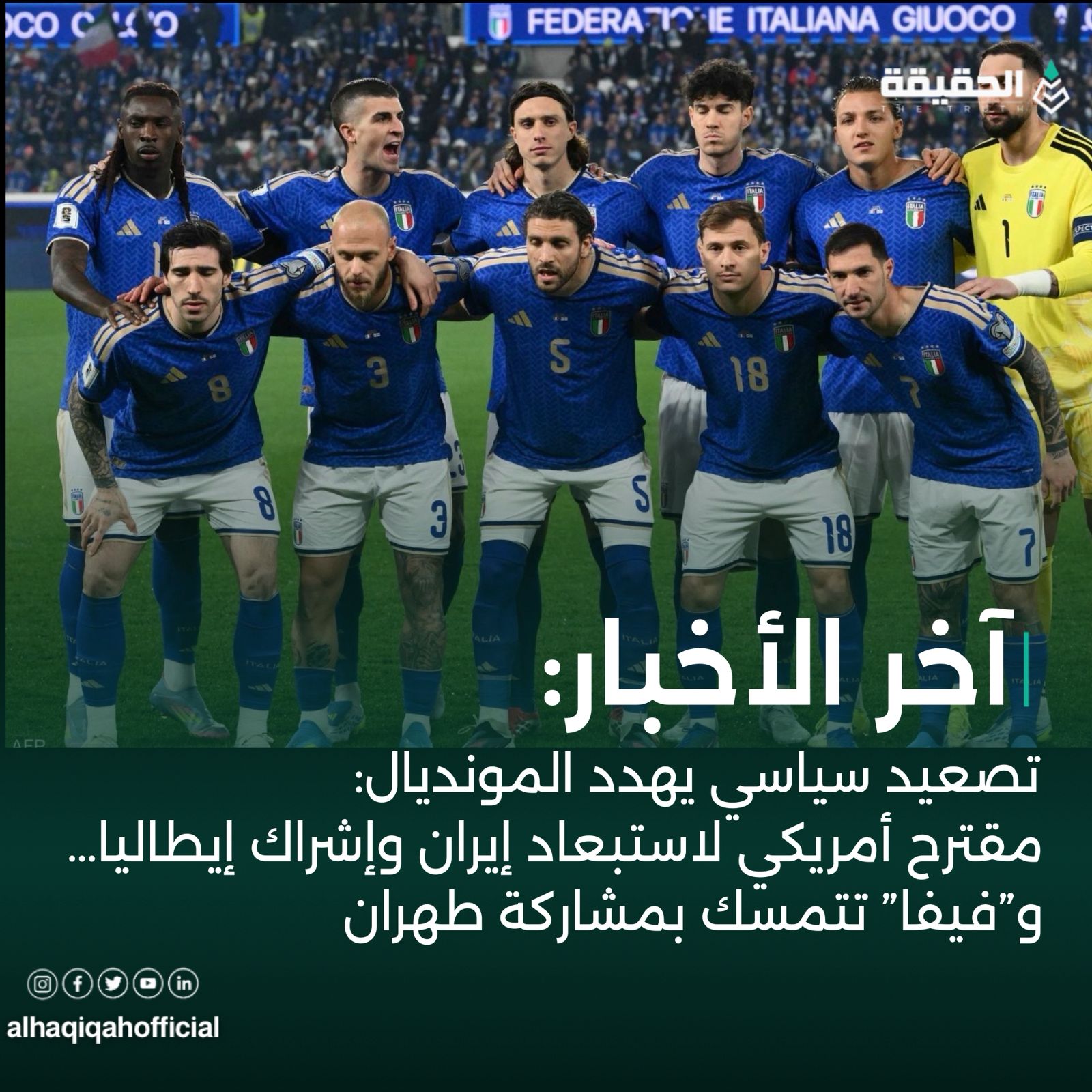 تصعيد سياسي يهدد المونديال: مقترح أمريكي لاستبعاد إيران وإشراك إيطاليا… و”فيفا” تتمسك بمشاركة طهران