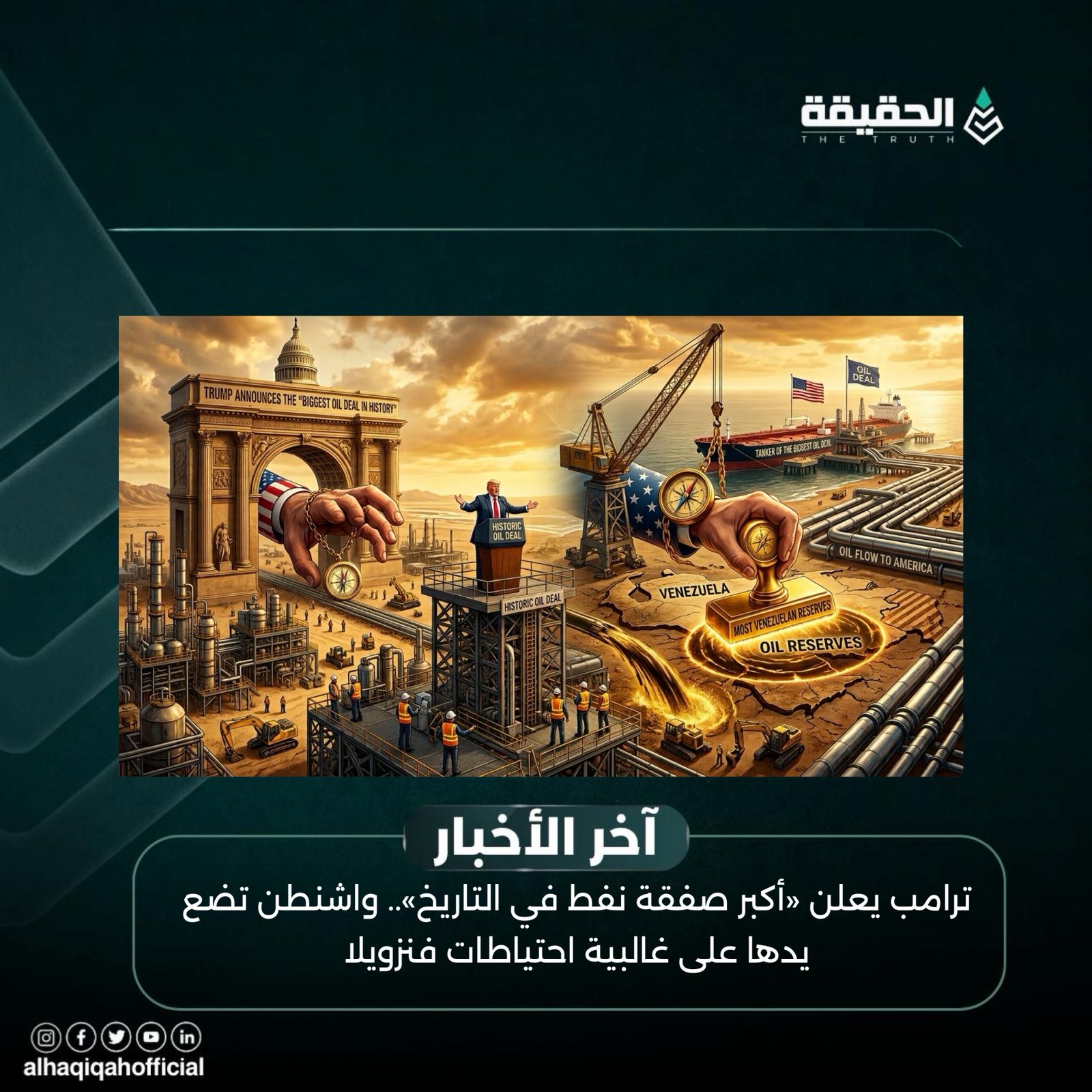 ترامب يعلن «أكبر صفقة نفط في التاريخ».. واشنطن تضع يدها على غالبية احتياطات فنزويلا