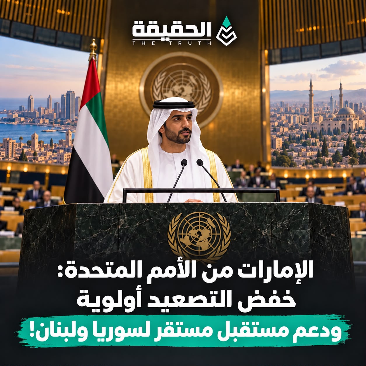 الإمارات من الأمم المتحدة: خفض التصعيد أولوية ودعم مستقبل مستقر لسوريا ولبنان