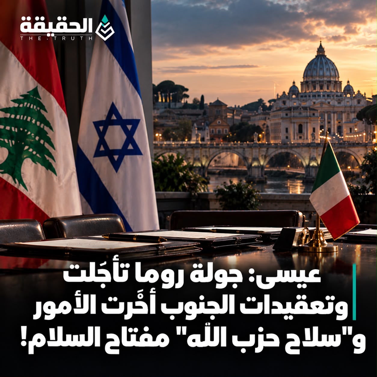 عيسى: جولة روما تأجّلت وتعقيدات الجنوب أخّرت الأمور و«سلاح حزب الله» مفتاح السلام