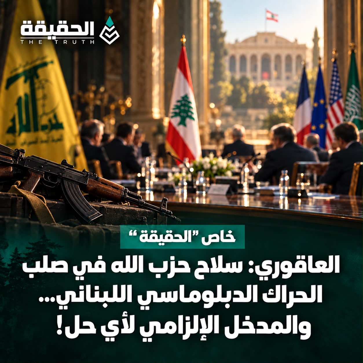 خاص “الحقيقة” | العاقوري: السلاح في صلب الحراك الدبلوماسي اللبناني… والمدخل الإلزامي لأي حل!