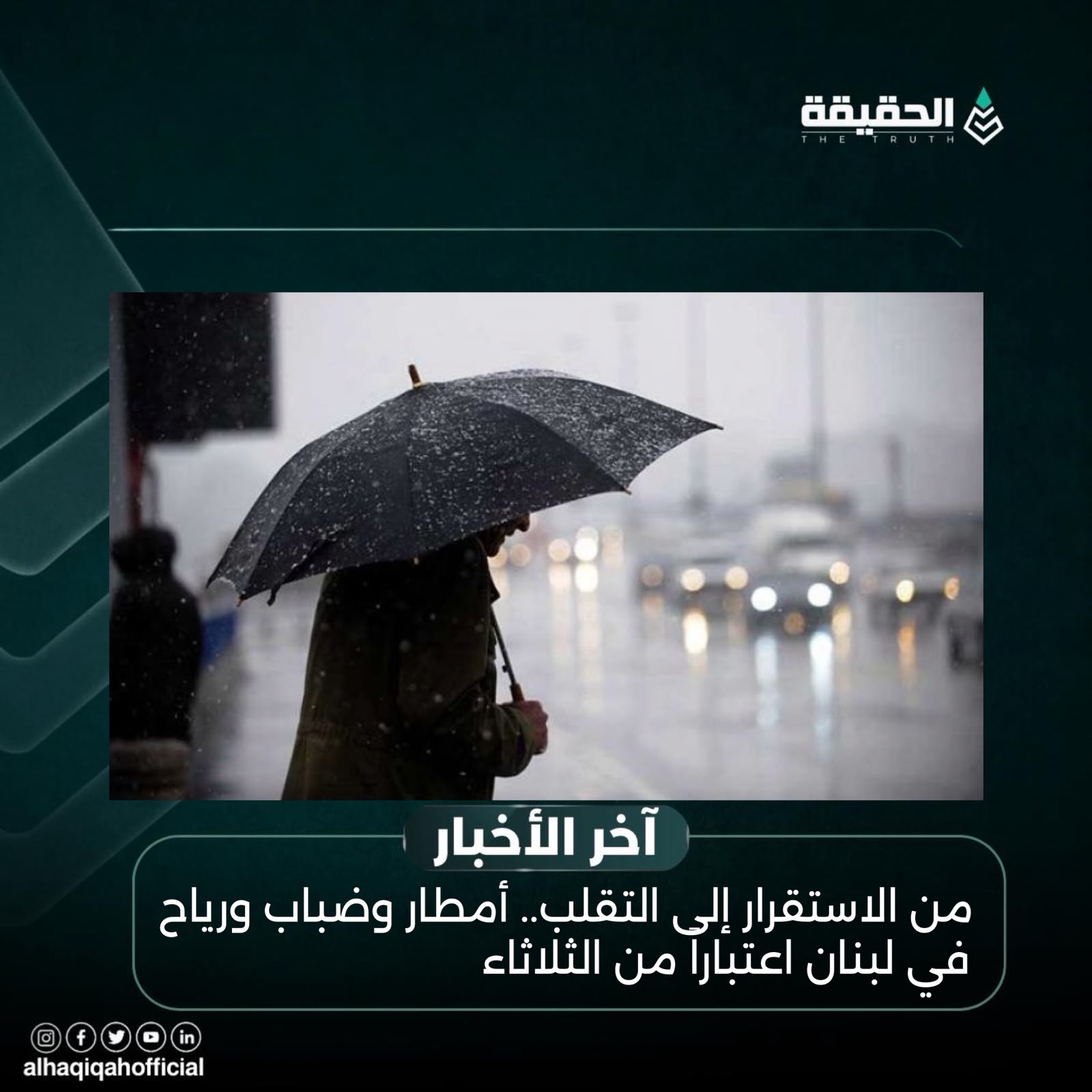 من الاستقرار إلى التقلب.. أمطار وضباب ورياح في لبنان اعتباراً من الثلاثاء
