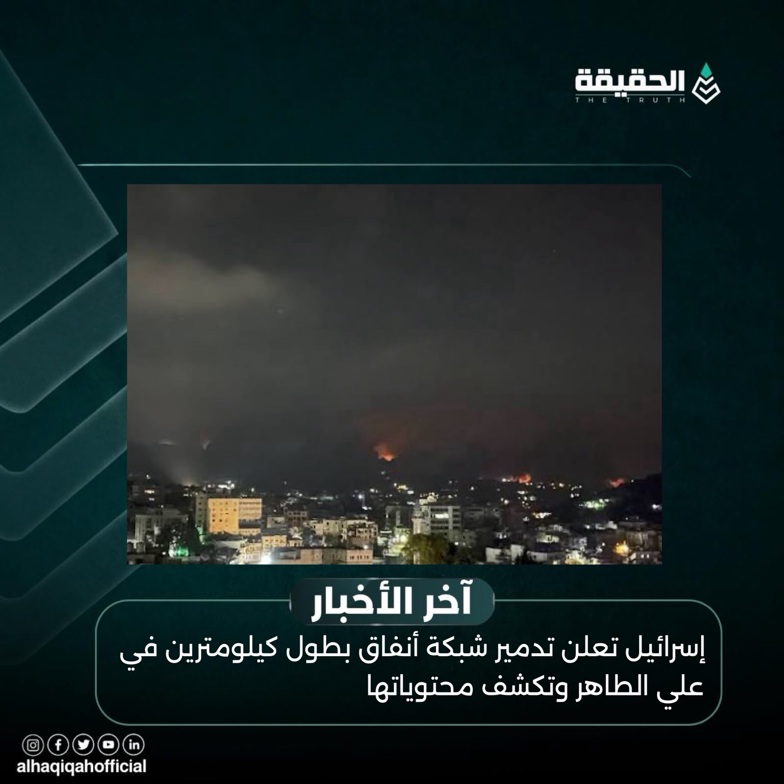 إسرائيل تعلن تدمير شبكة أنفاق بطول كيلومترين في علي الطاهر وتكشف محتوياتها