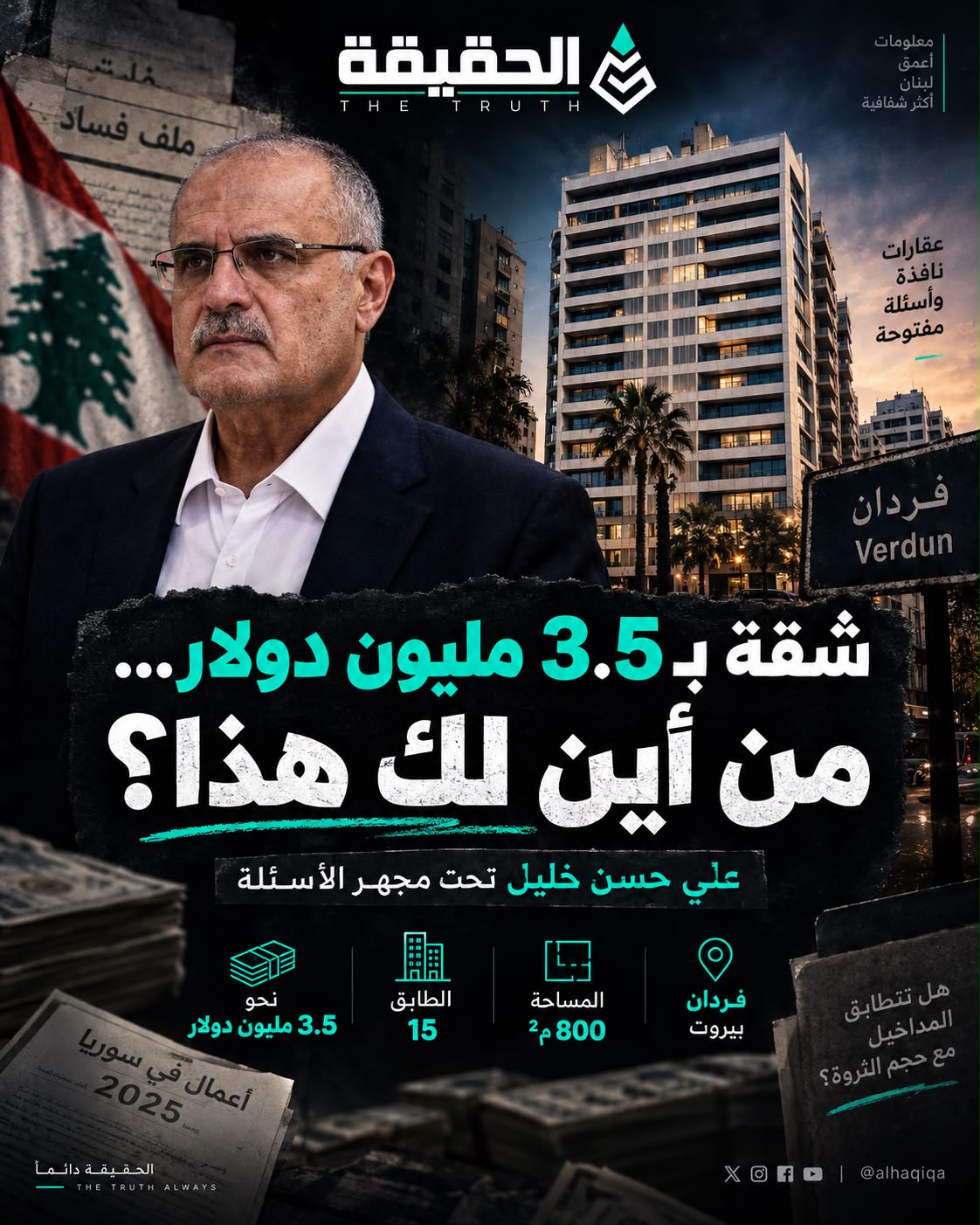 من سرسق إلى فردان… علي حسن خليل مجددًا تحت مجهر الأسئلة: من أين لك هذا؟