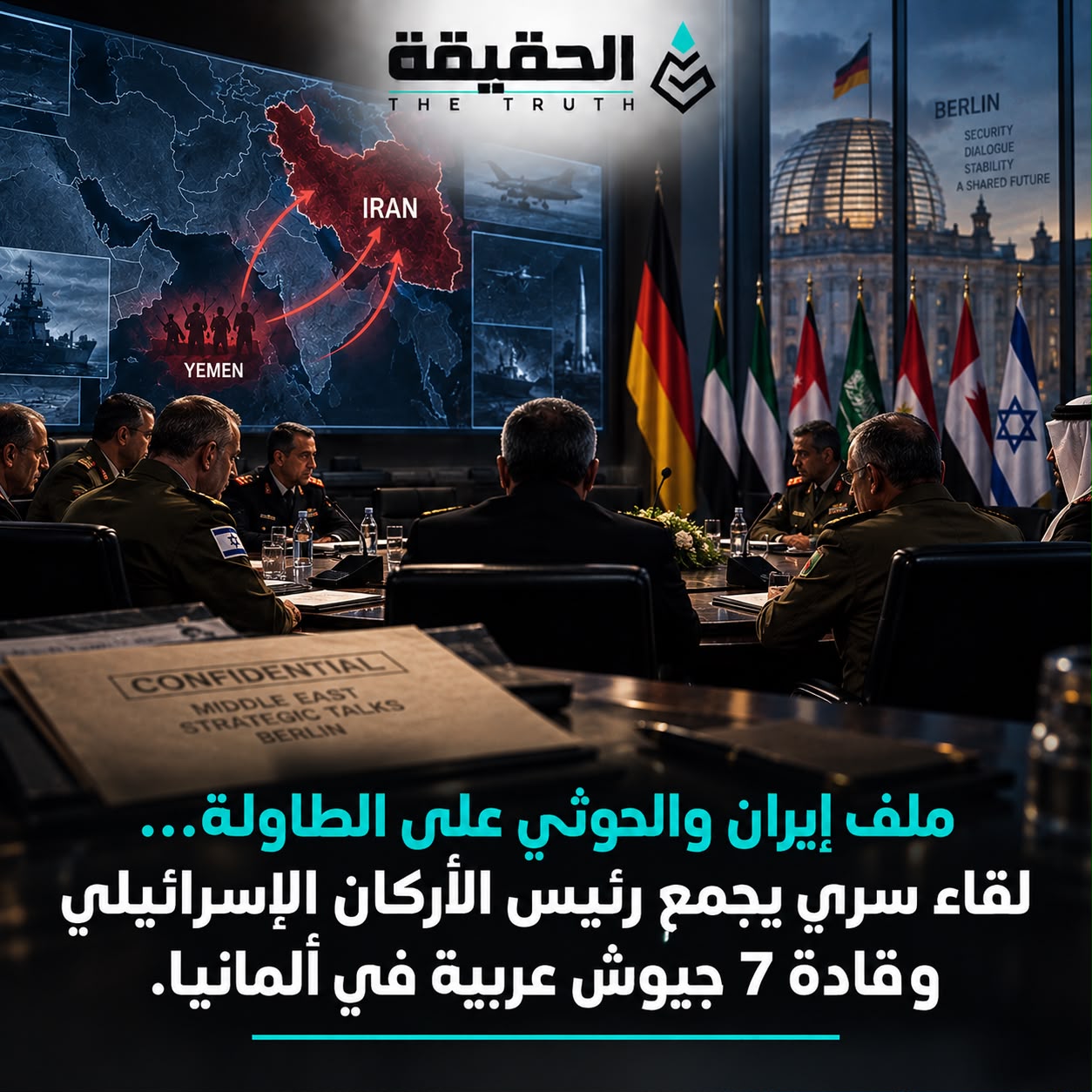 ملف إيران والحوثي على الطاولة... لقاء سري يجمع رئيس الأركان الإسرائيلي وقادة 7 جيوش عربية في ألمانيا