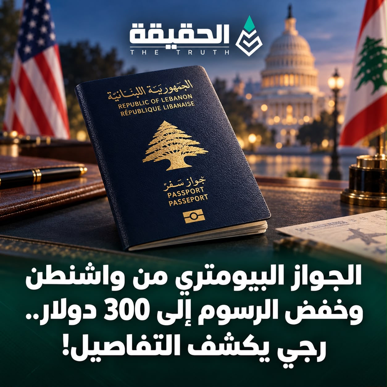 الجواز البيومتري من واشنطن وخفض الرسوم إلى 300 دولار.. رجي يكشف التفاصيل!