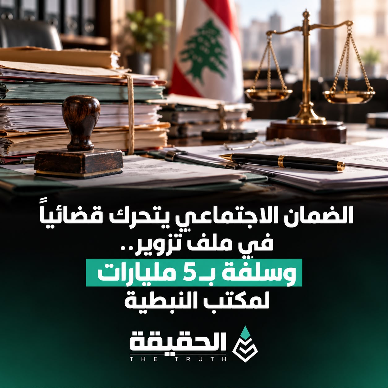 الضمان الاجتماعي يتحرك قضائياً في ملف تزوير.. وسلفة بـ5 مليارات لمكتب النبطية