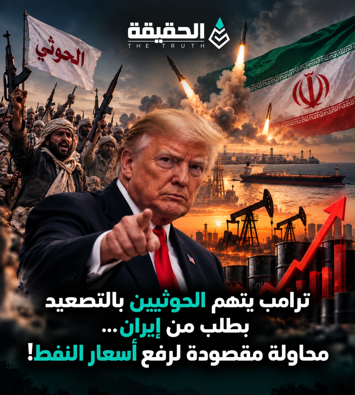 ترامب يتهم الحوثيين بالتصعيد بطلب من إيران...محاولة مقصودة لرفع أسعار النفط!