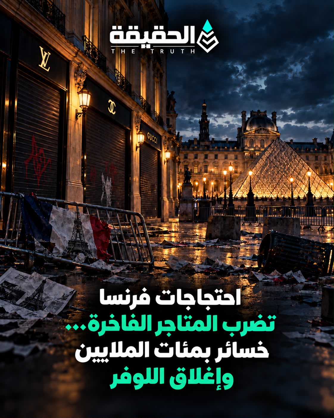 احتجاجات فرنسا تضرب المتاجر الفاخرة… خسائر بمئات الملايين وإغلاق اللوفر