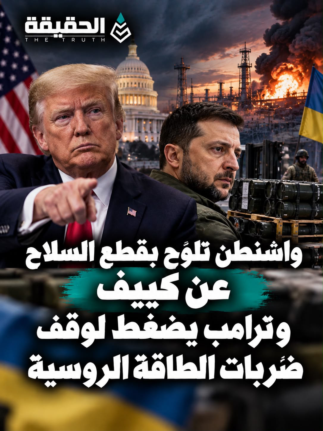واشنطن تلوّح بقطع السلاح عن كييف وترامب يضغط لوقف ضربات الطاقة الروسية